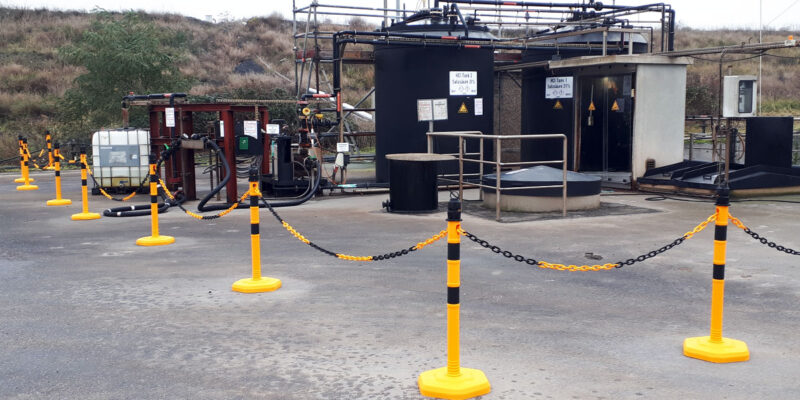 Salzsäure-Dosieranlage zur Konditionierung des Sickerwassers vor Übergabe an die Industriekläranlage im ChemPark Knapsack.