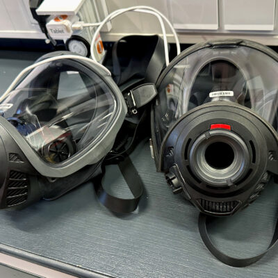 Atemschutzmasken der Freiwilligen Feuerwehr Thune (Foto: Sonderabfallwissen)